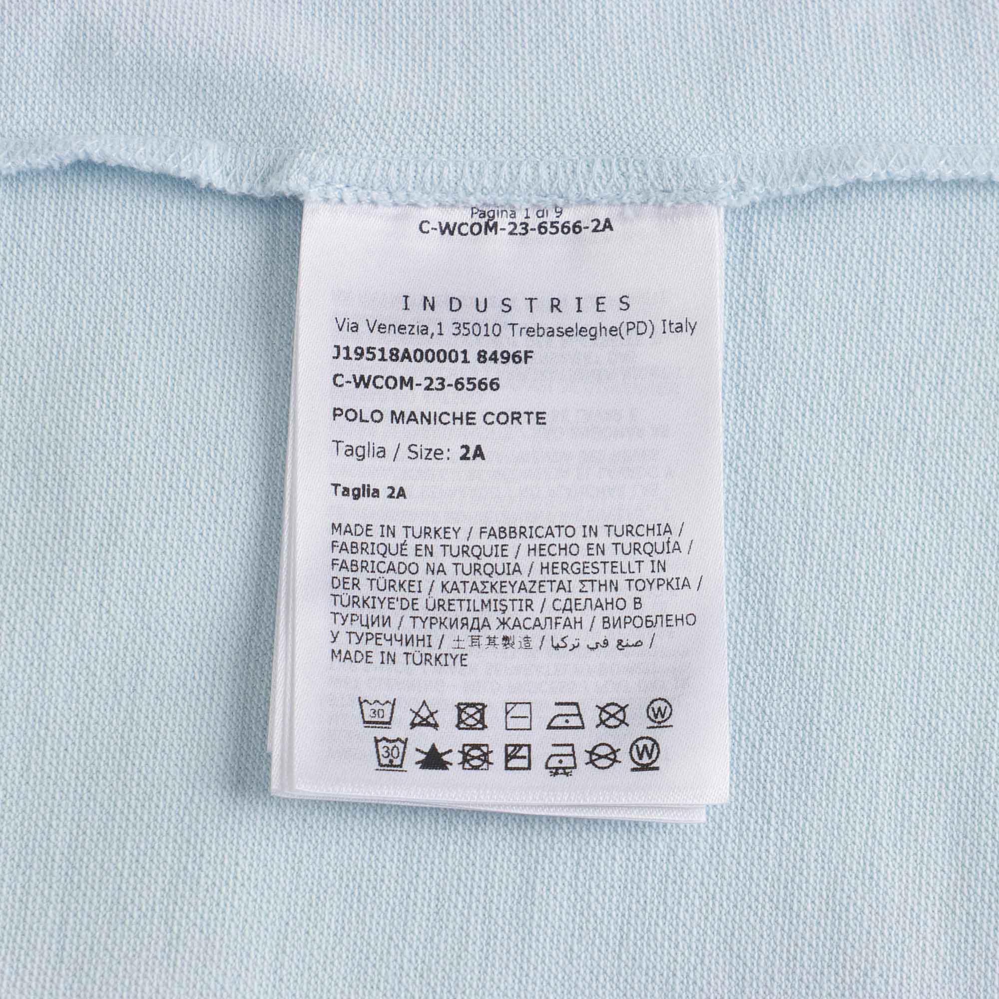Baby Boys Pale Blue Cotton Polo Shirt