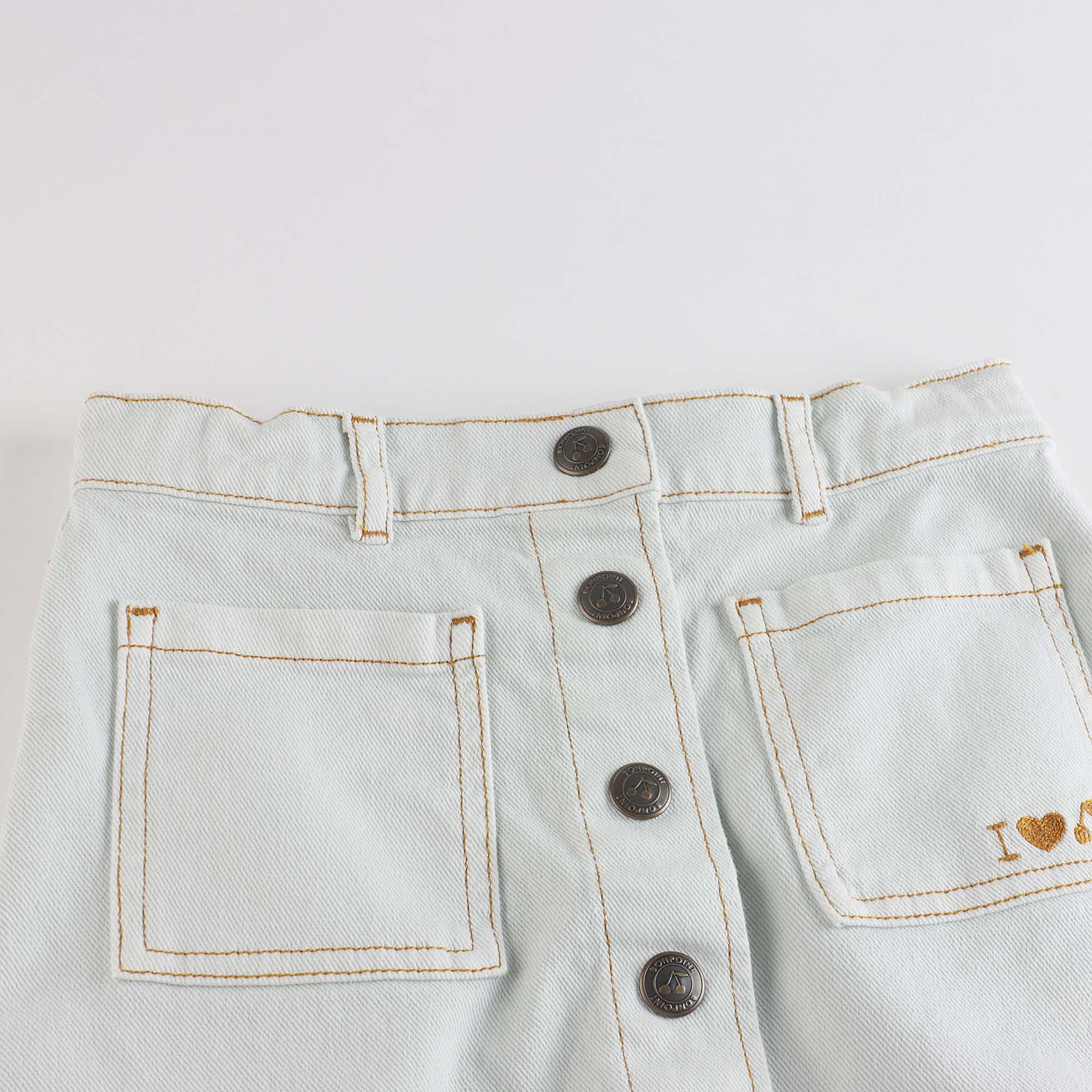 Girls Light Blue Denim Skirt