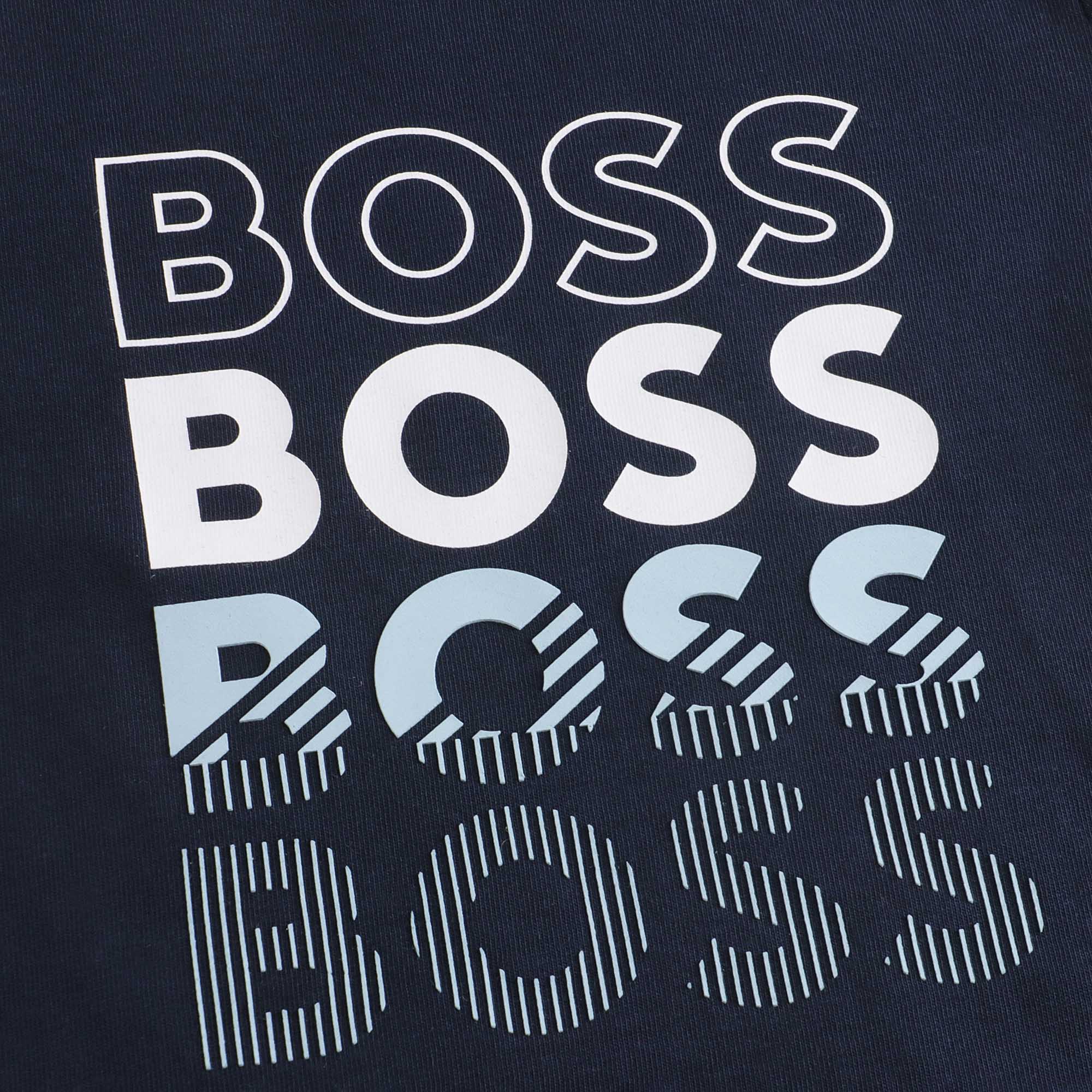 Baby Boys Blue Logo Cotton T-Shirt