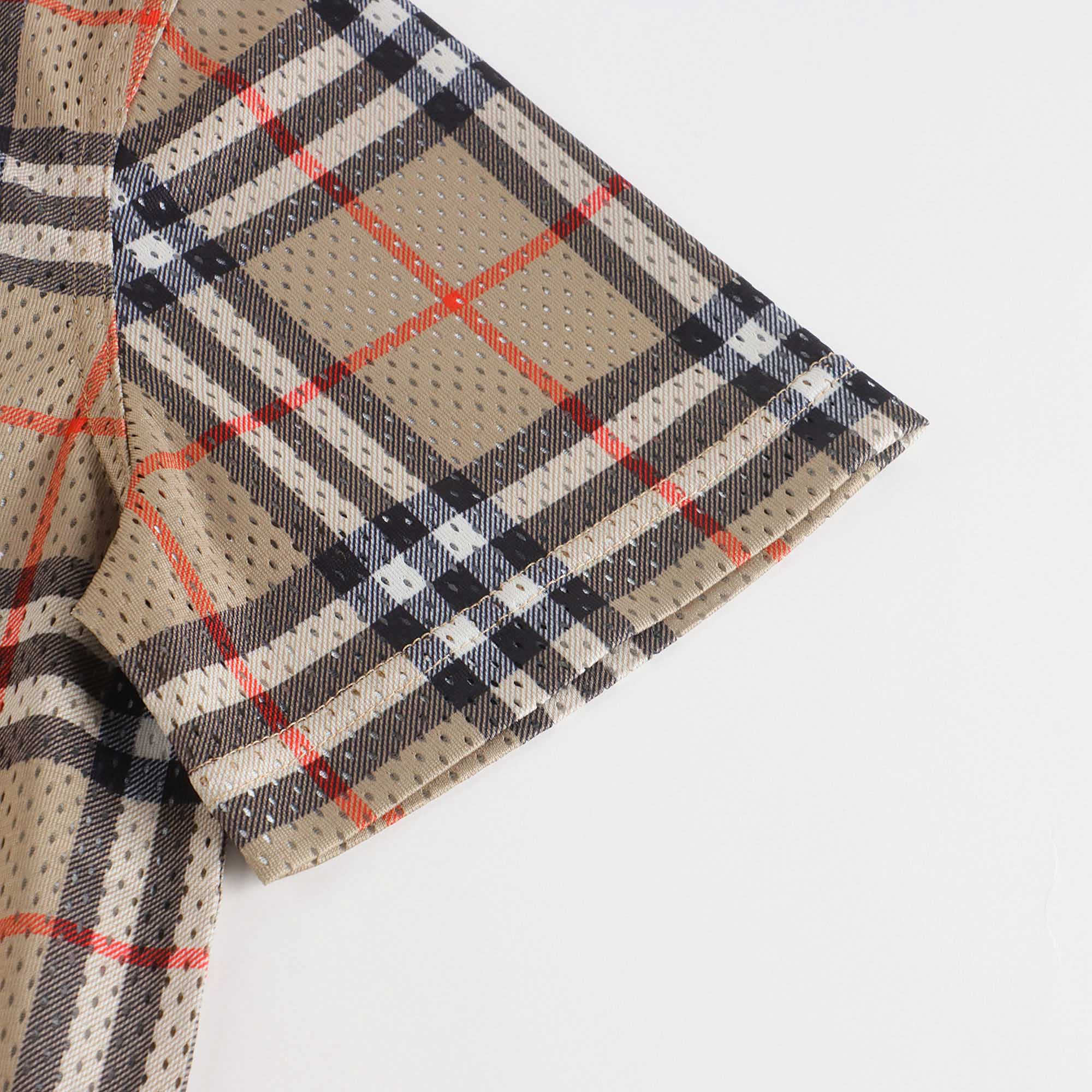 Boys Beige Check T-Shirt