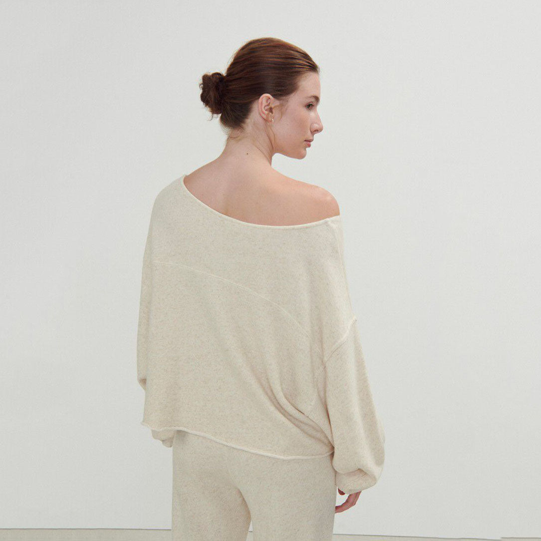 Women Beige Cotton Sweater