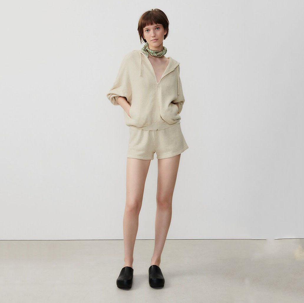 Women Beige Zip-Up Top