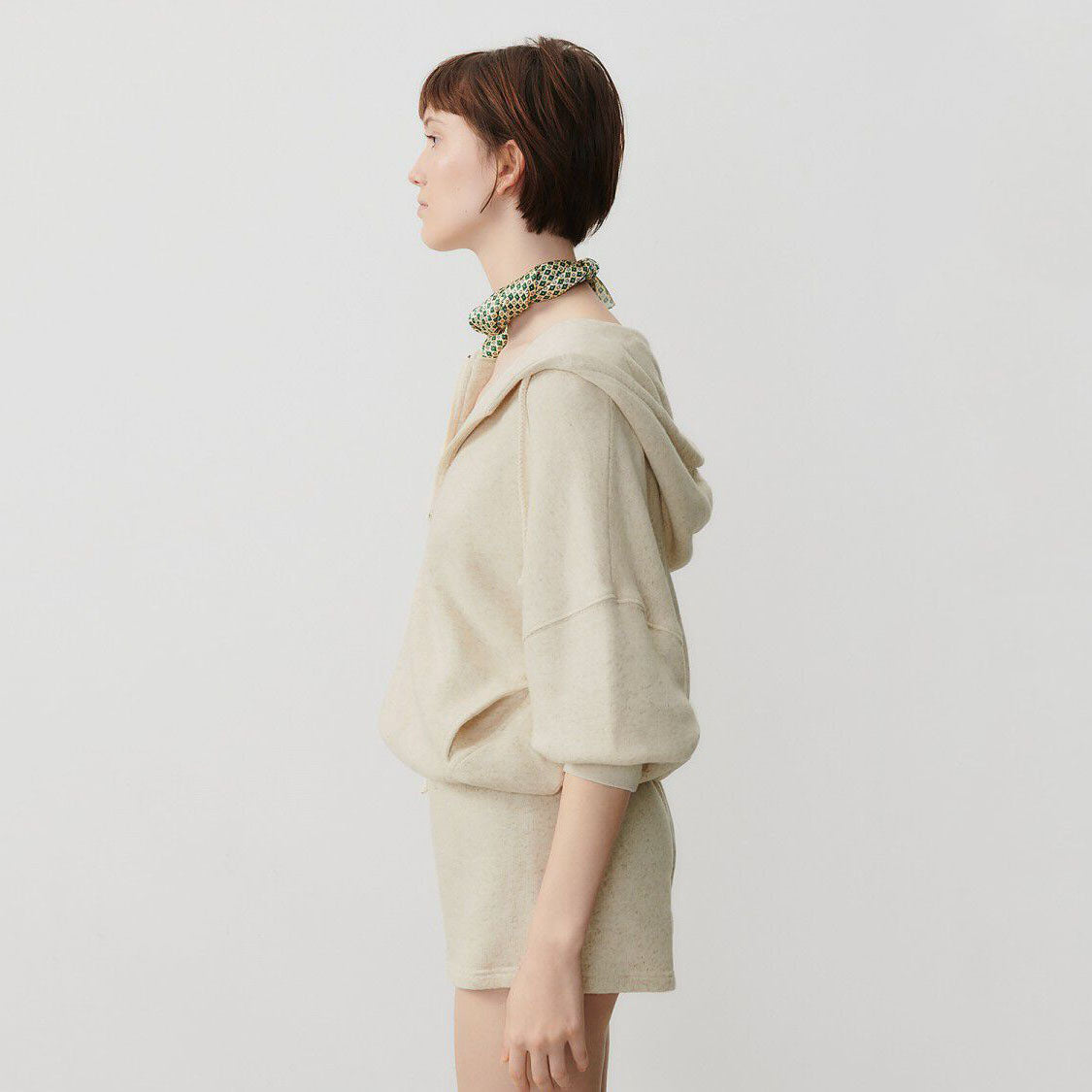 Women Beige Zip-Up Top