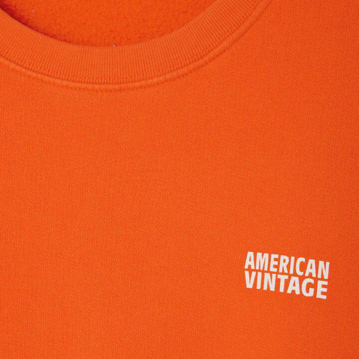 Women Orange Cotton Sweatshirt