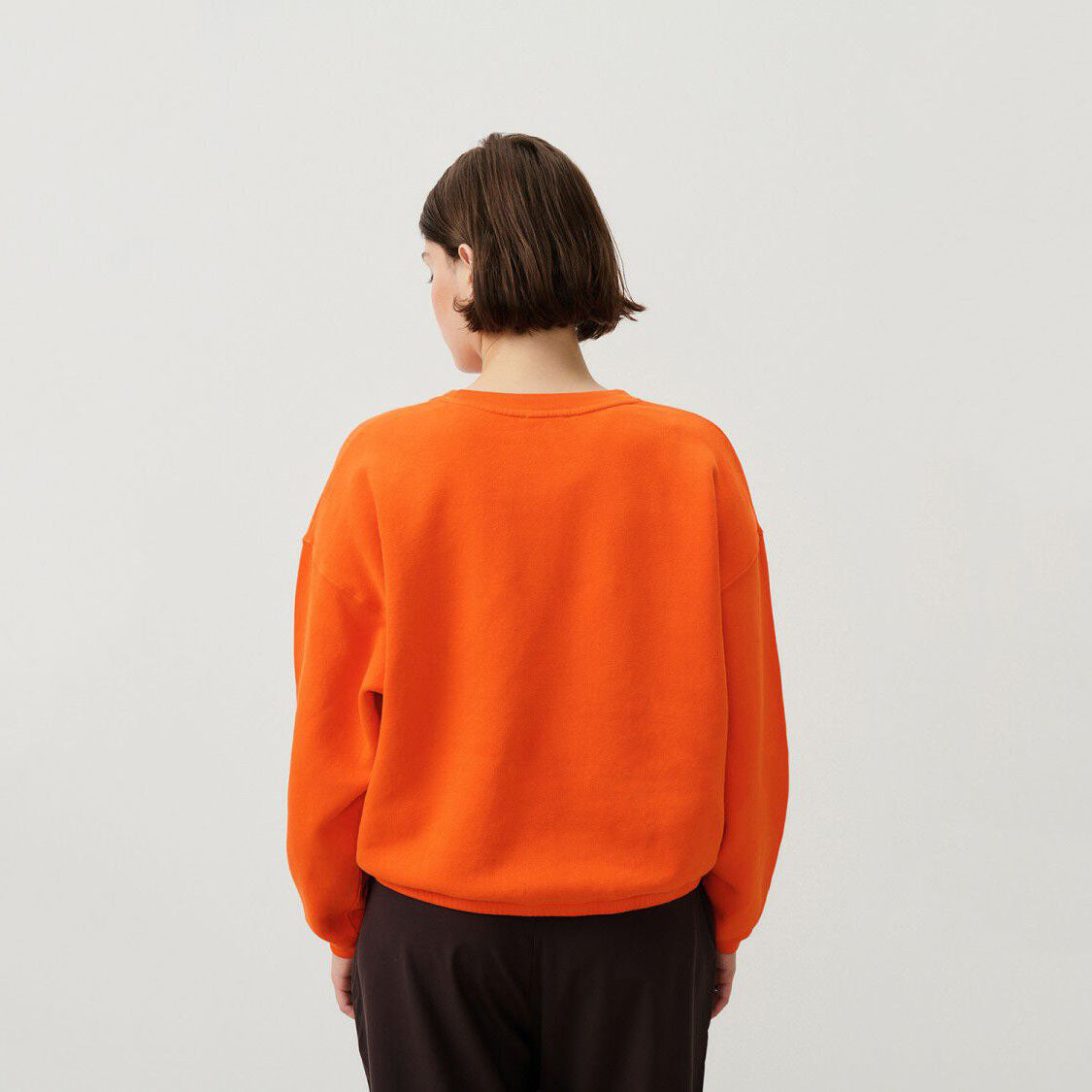 Women Orange Cotton Sweatshirt
