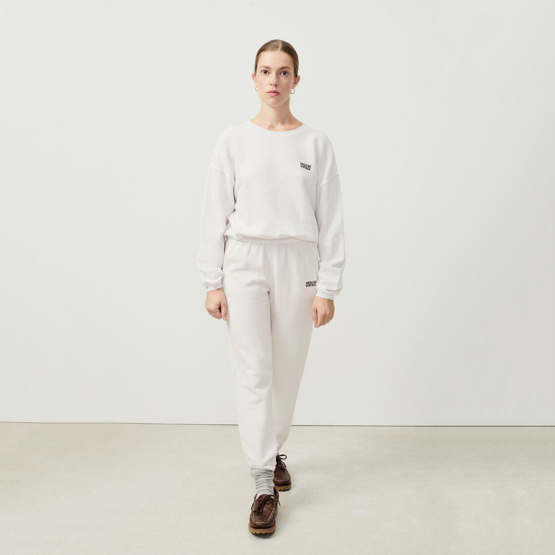 Women White Cotton Sweatshirt