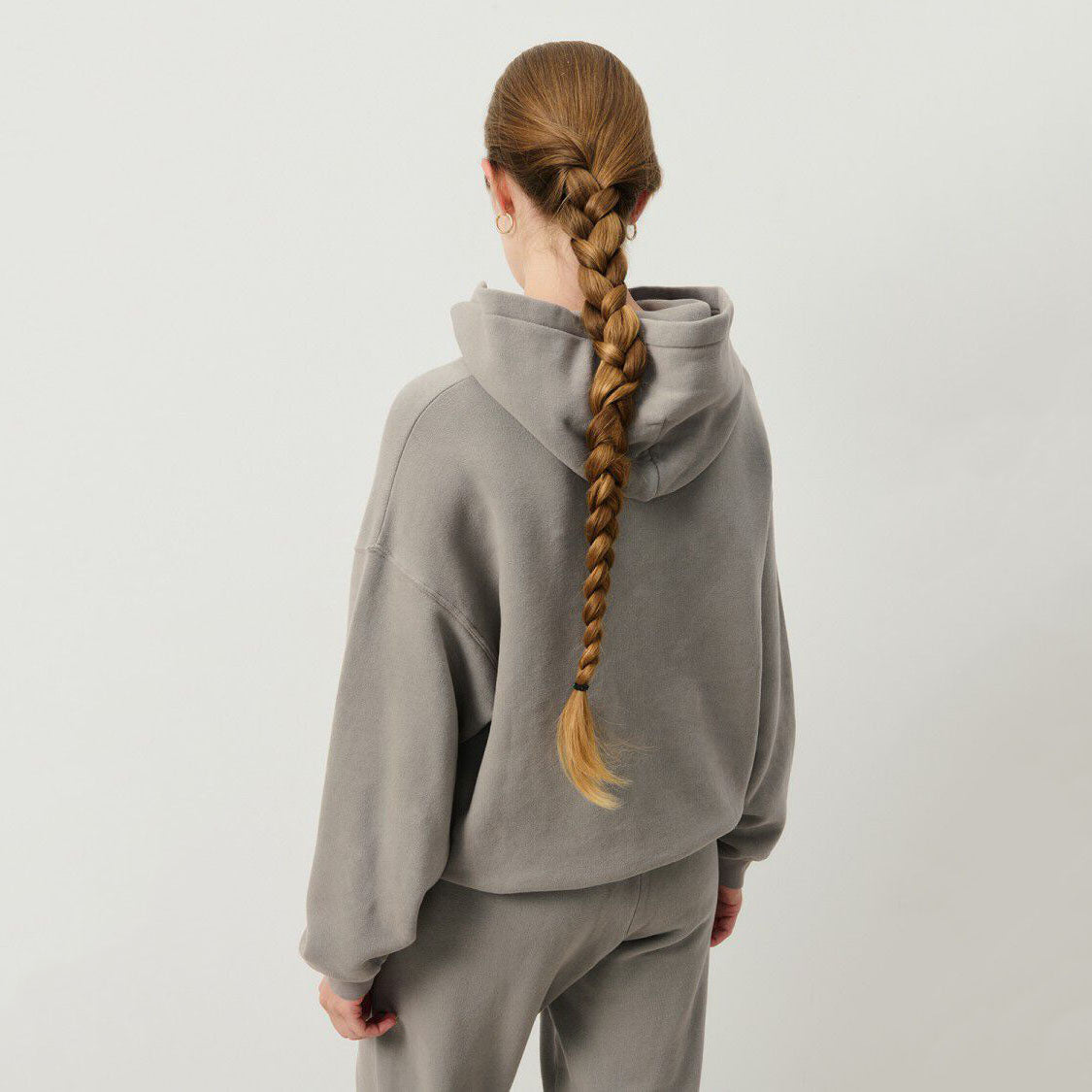 Women Grey Hooded Cotton Sweatshirt