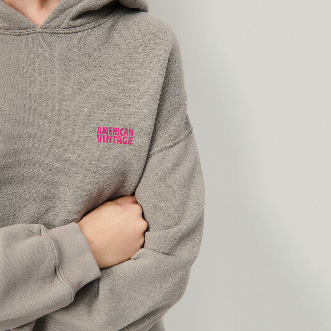 Women Grey Hooded Cotton Sweatshirt