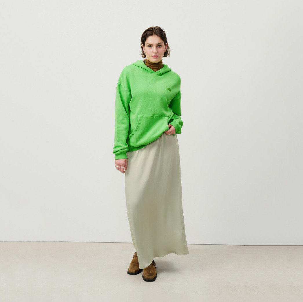 Women Green Hooded Cotton Sweatshirt