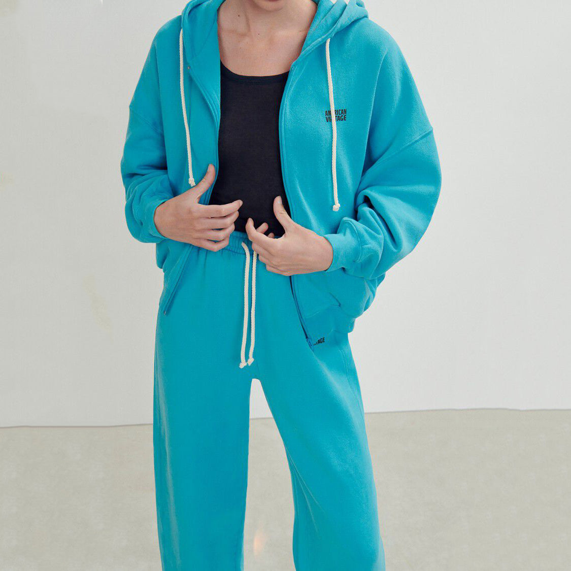 Girls Blue Zip-Up Hooded Top