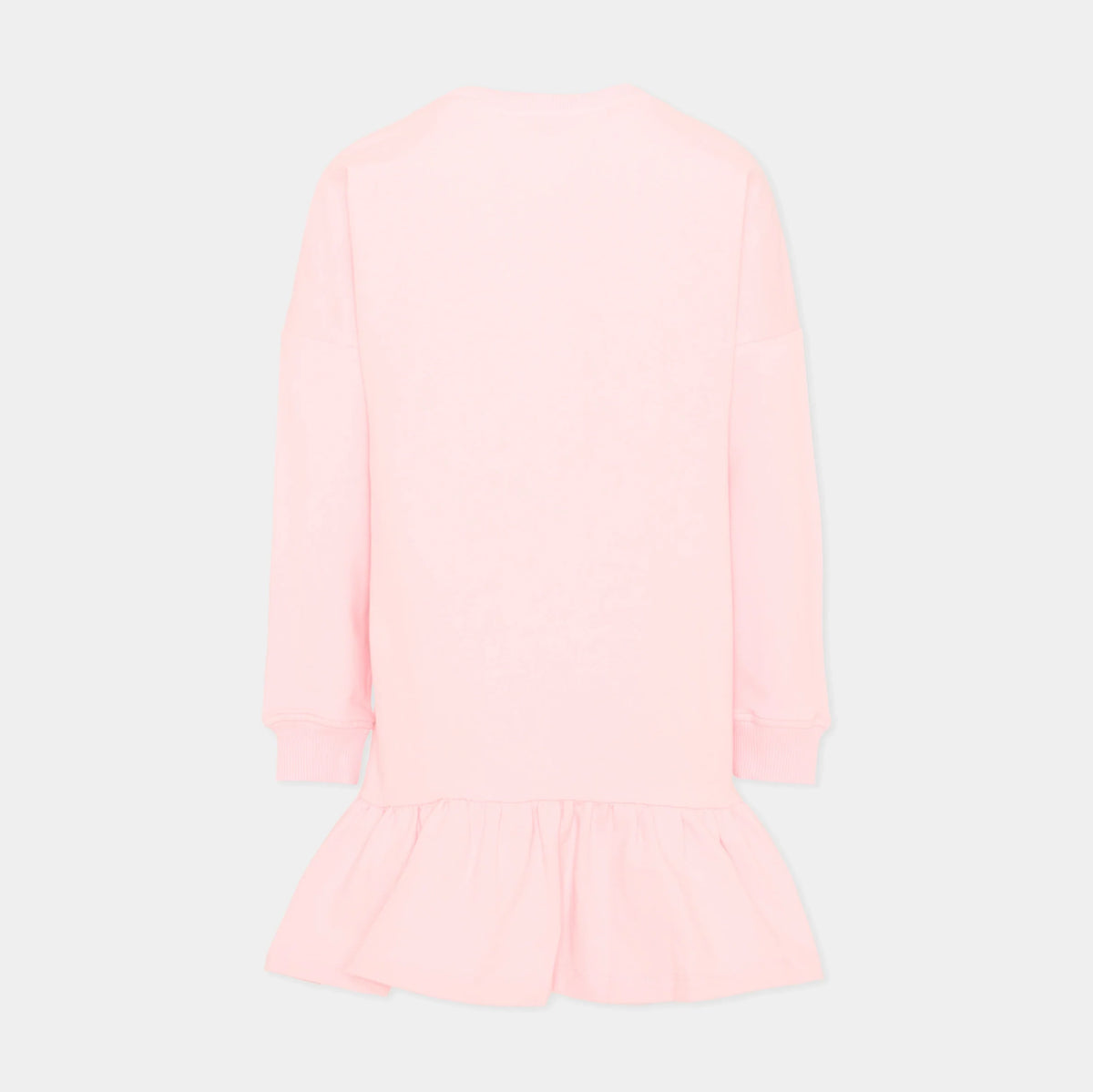 Girls Light Pink Bear Logo Cotton Dress