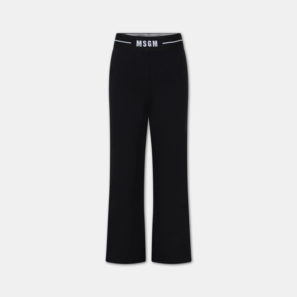 Girls Black Logo Cotton Trousers