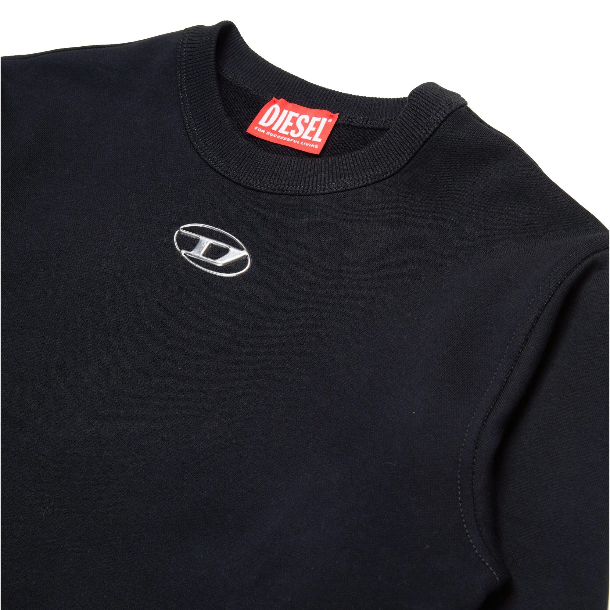 Boys Black Cotton Logo Sweatshirt