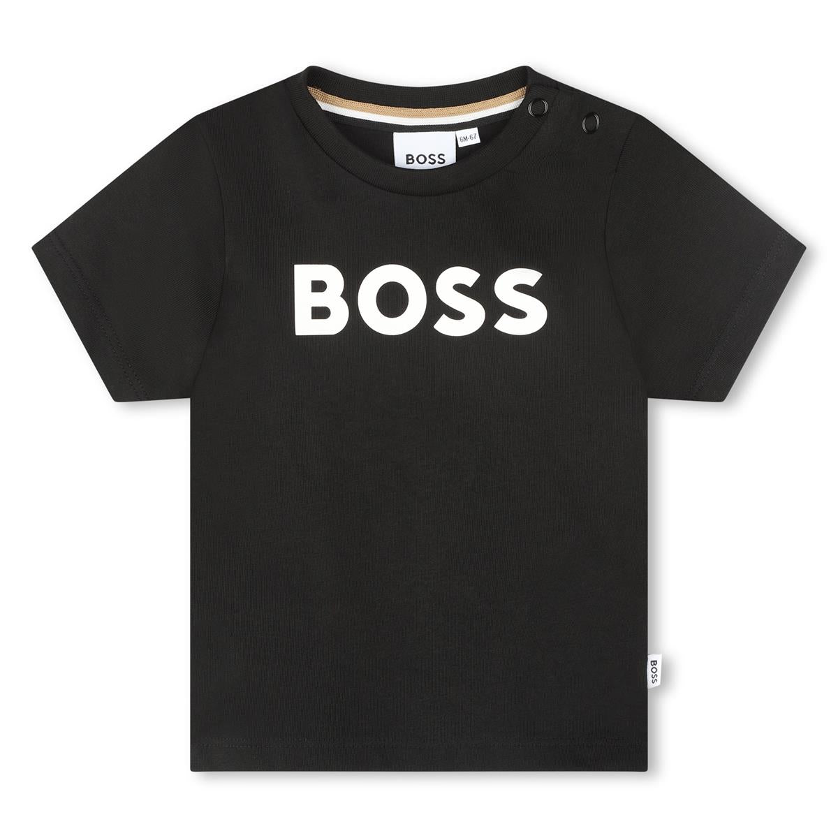 Baby Boys Black Logo Cotton T-Shirt