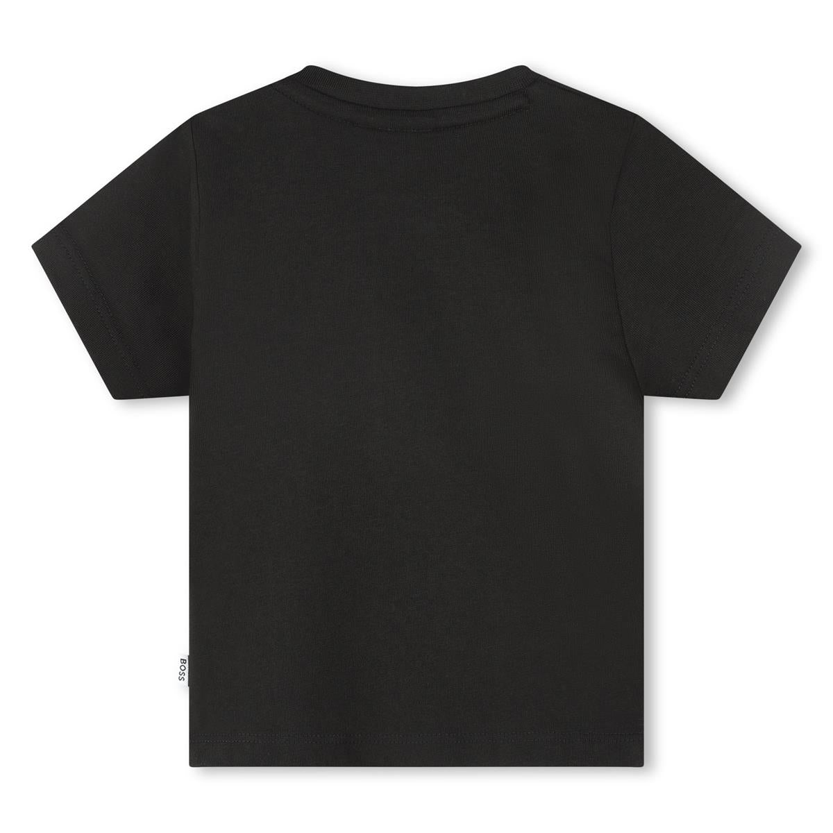 Baby Boys Black Logo Cotton T-Shirt