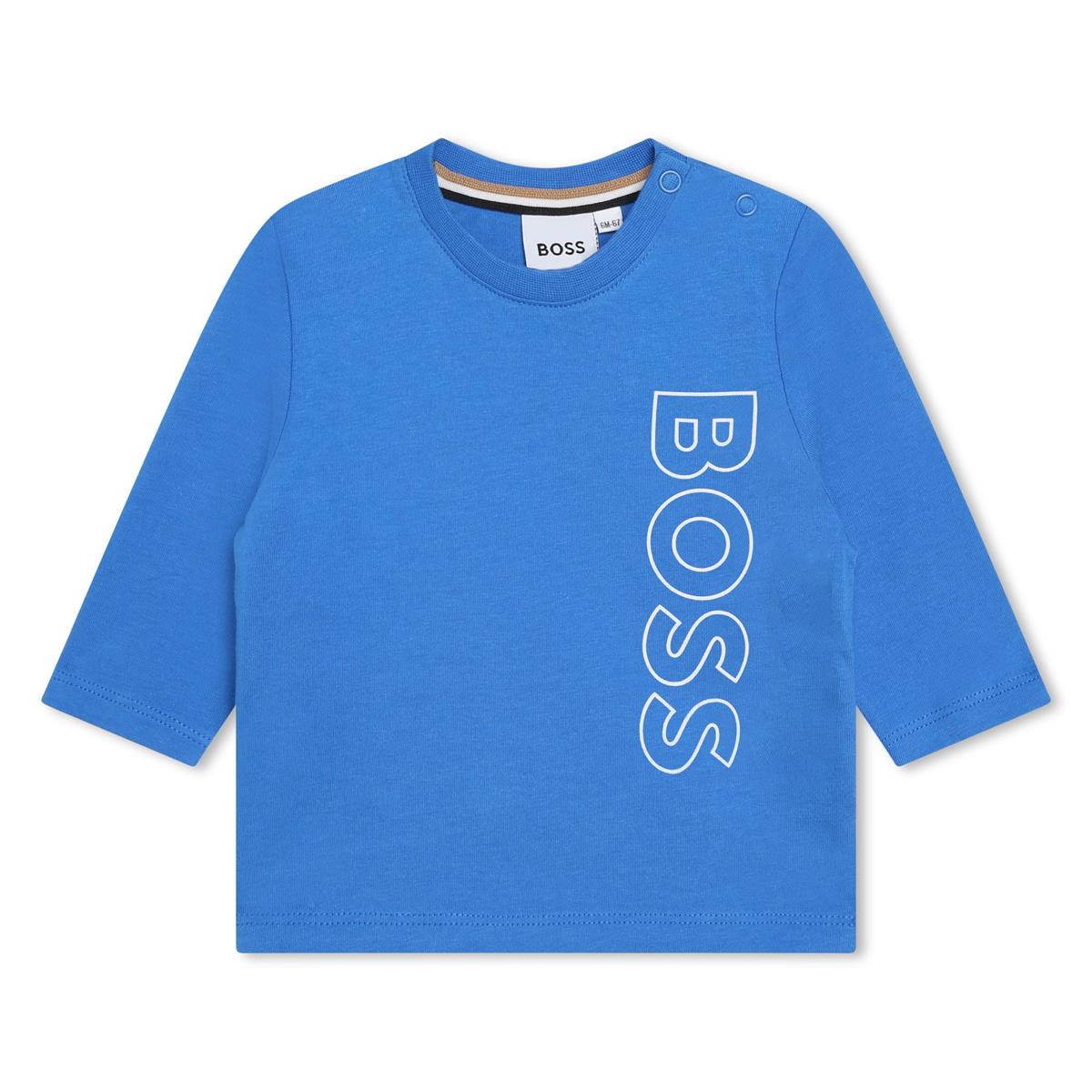 Baby Boys Blue Logo Cotton T-Shirt