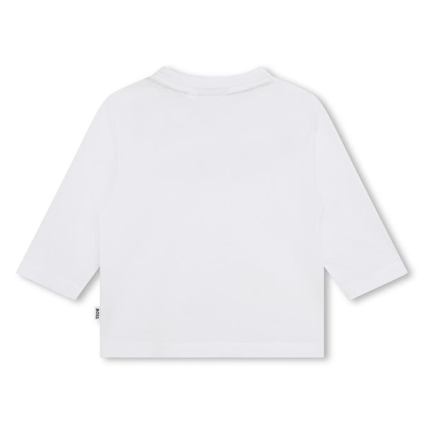 Baby Boys White Logo Cotton T-Shirt