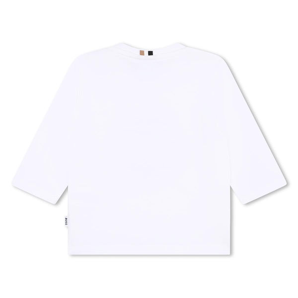Baby Boys White Logo Cotton T-Shirt