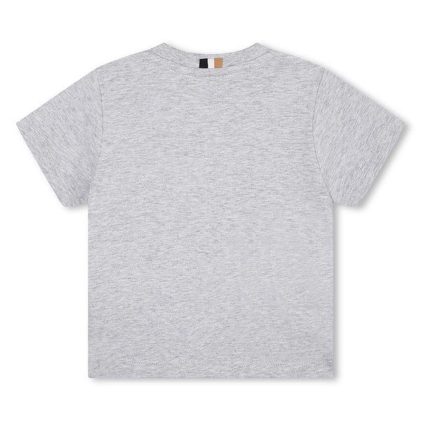 Baby Boys Grey Printed Cotton T-Shirt