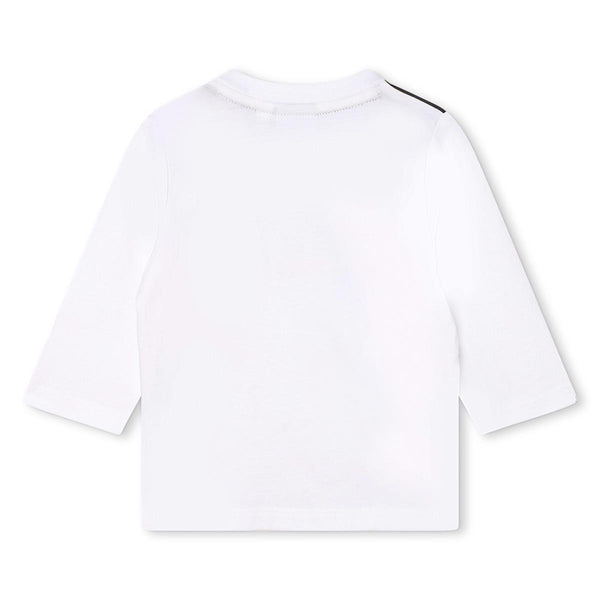Baby Boys White Logo Cotton T-Shirt
