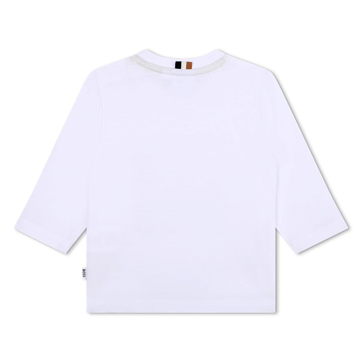 Baby Boys White Logo Cotton T-Shirt