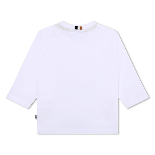 Baby Boys White Logo Cotton T-Shirt