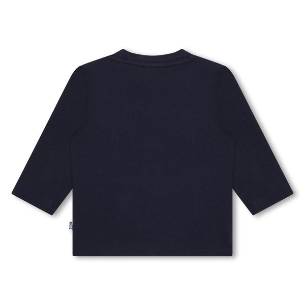 Baby Boys Navy Logo Cotton T-Shirt