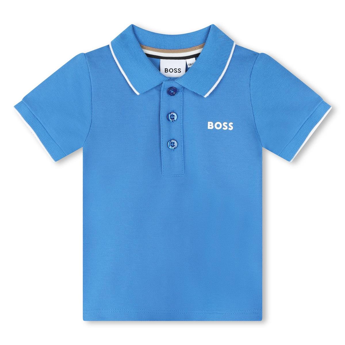 Baby Boys Blue Cotton Polo Shirt