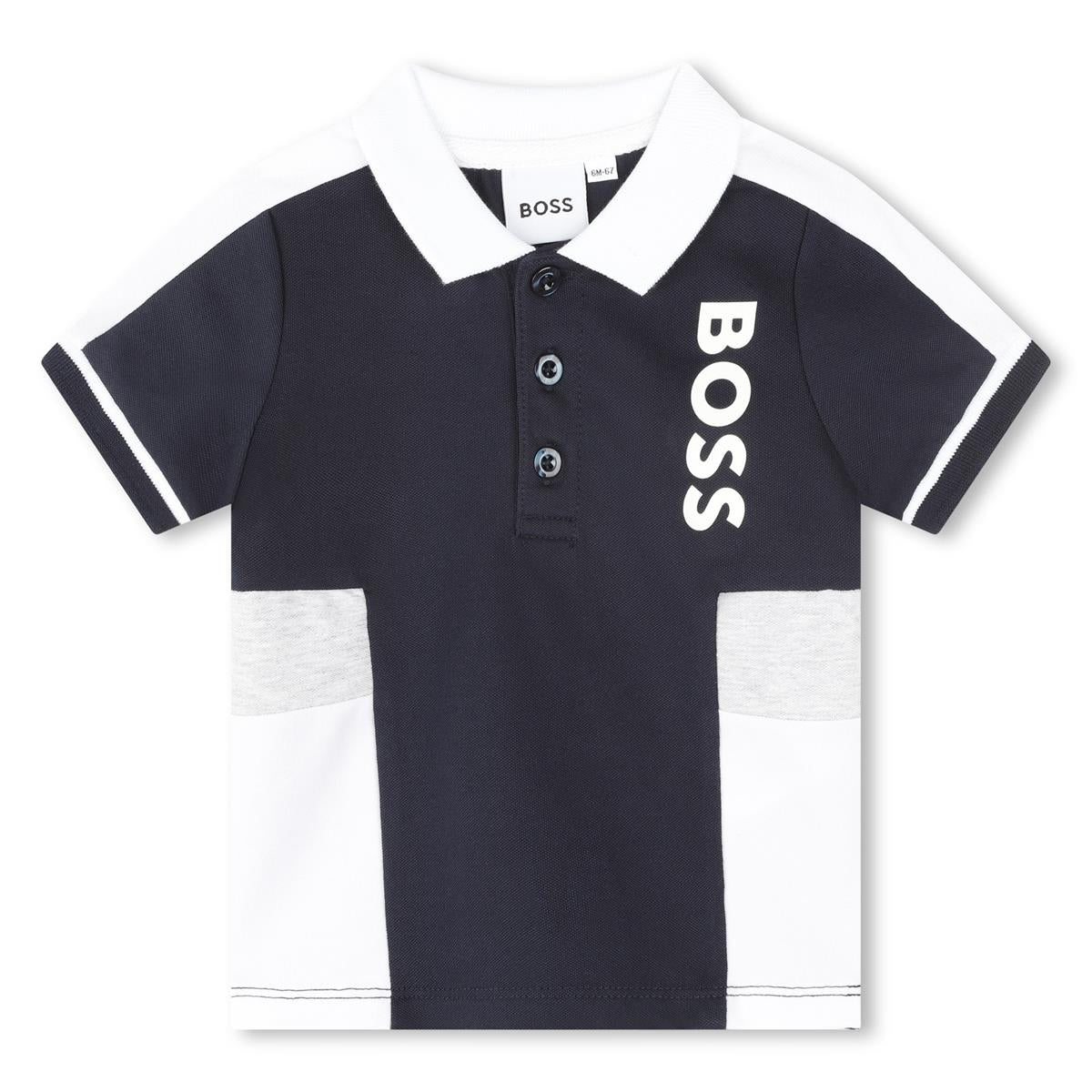 Baby Boys Blue Cotton Polo Shirt