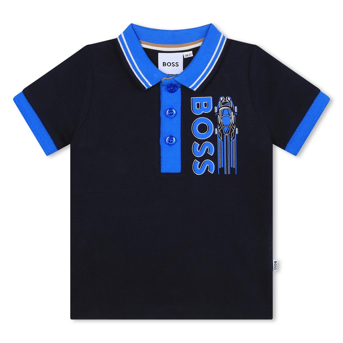 Baby Boys Blue Cotton Polo Shirt