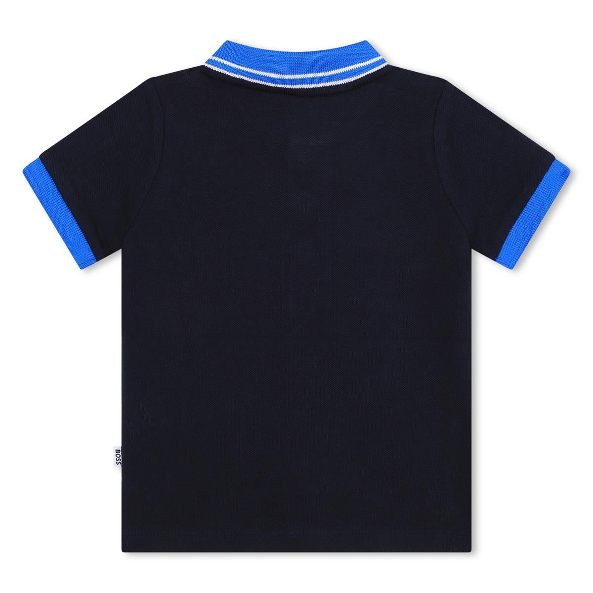 Baby Boys Blue Cotton Polo Shirt