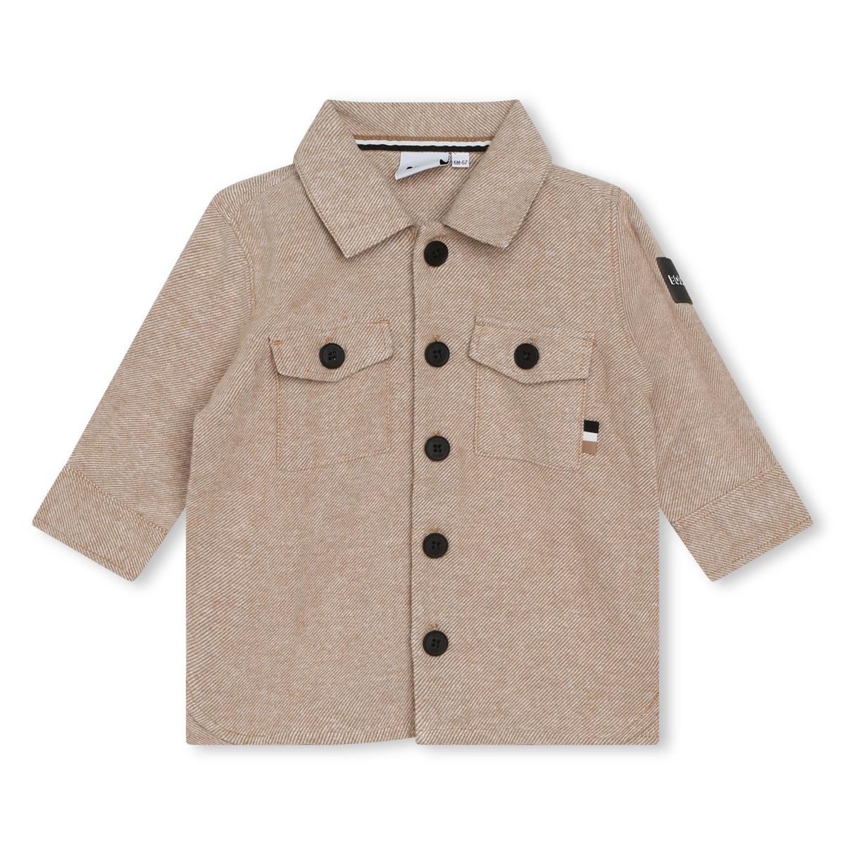 Baby Boys Beige Cotton Shirt