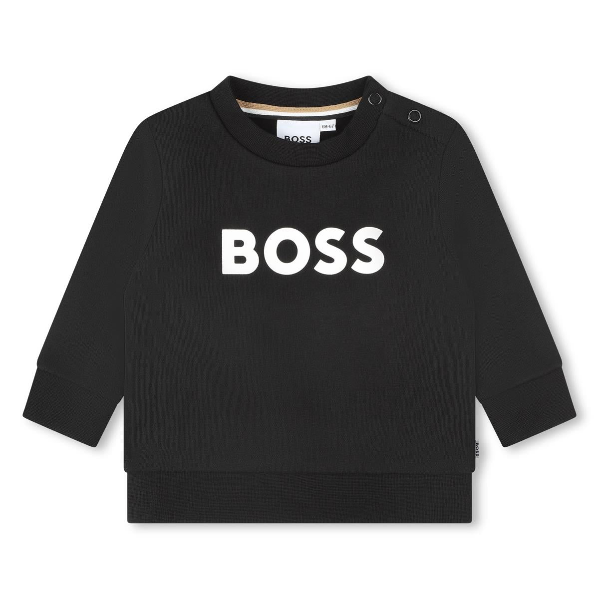 Baby Boys Black Logo Cotton Sweatshirt