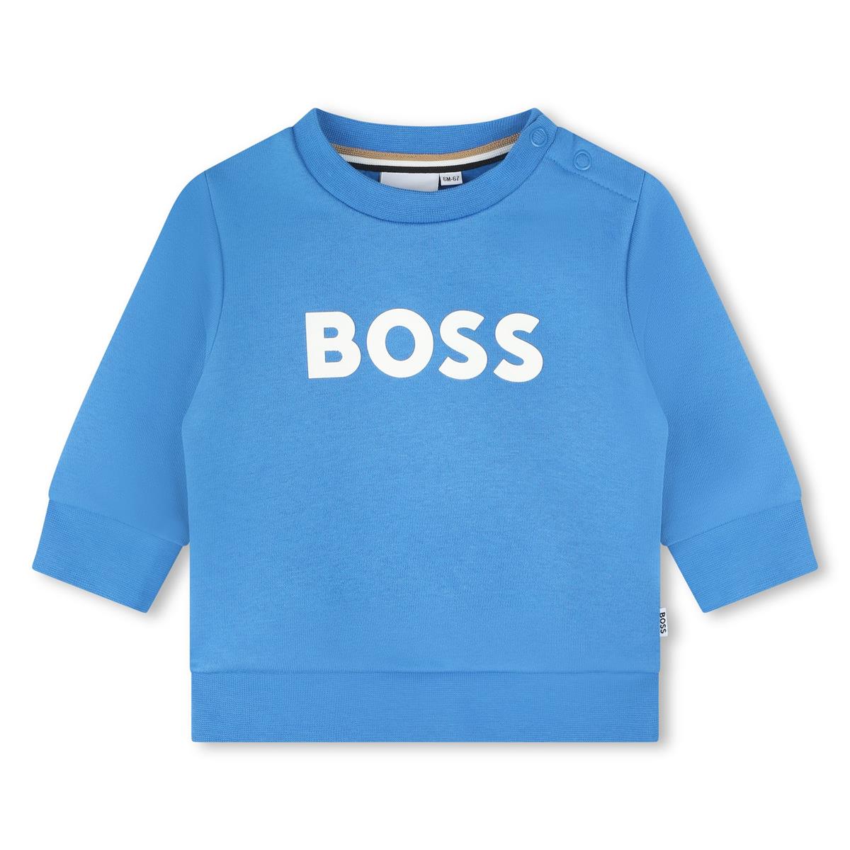 Baby Boys Blue Logo Cotton Sweatshirt