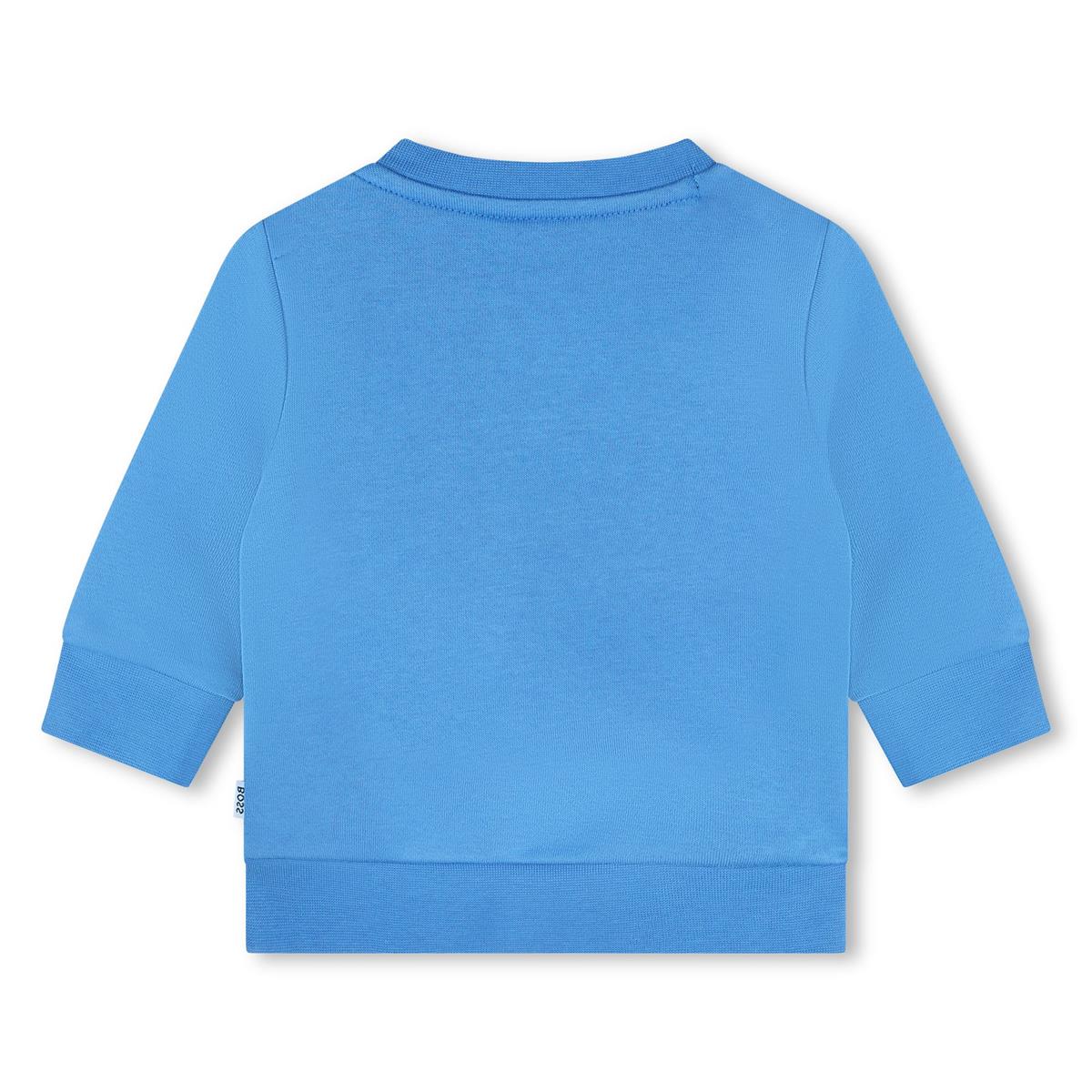 Baby Boys Blue Logo Cotton Sweatshirt