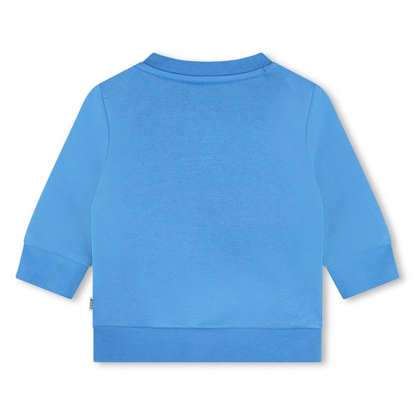 Baby Boys Blue Logo Cotton Sweatshirt