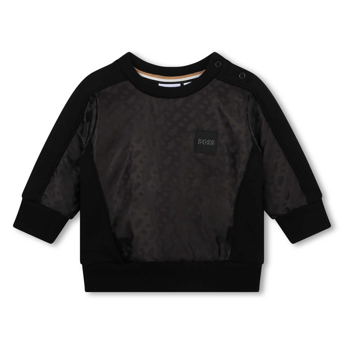 Baby Boys Black Logo Cotton Sweatshirt