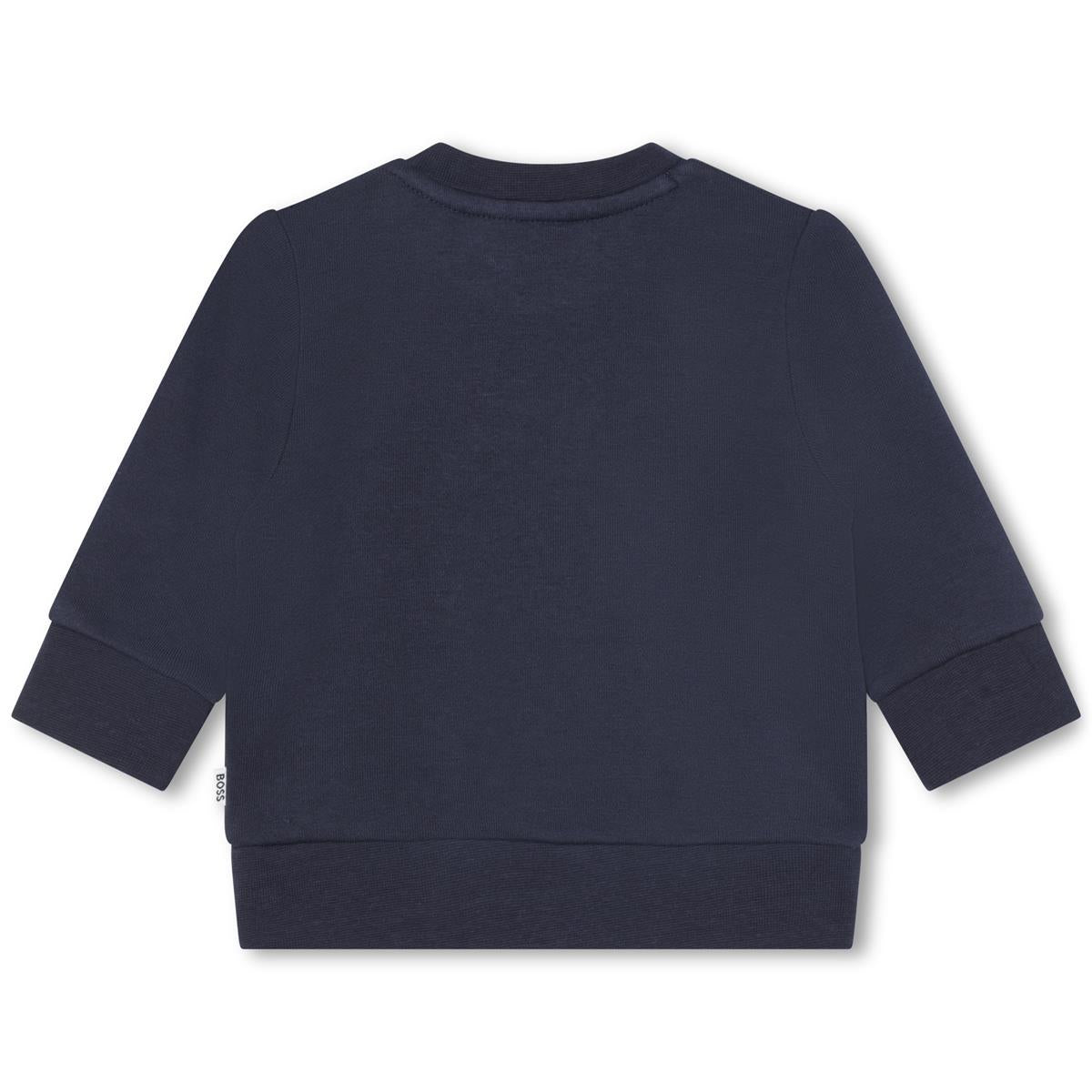 Baby Boys Blue Logo Cotton Sweatshirt