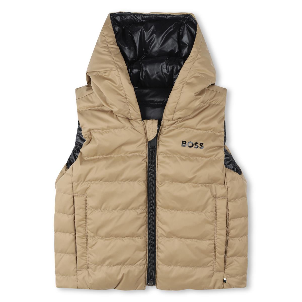 Baby Boys Beige Reversible Padded Gilet