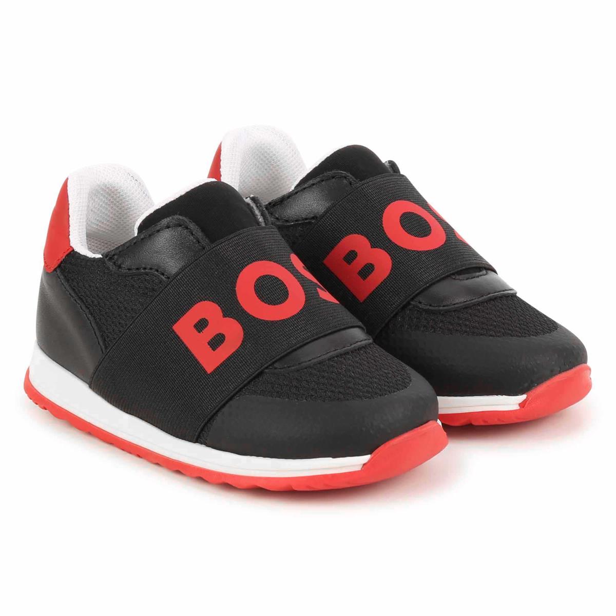 Boys Black Logo Shoes