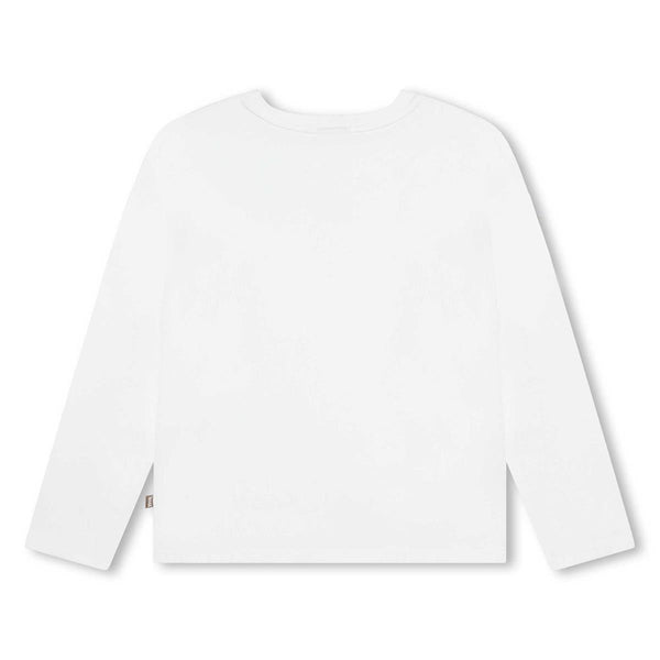 Girls White Logo Cotton T-Shirt