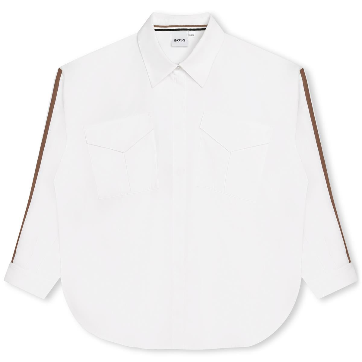 Girls White Cotton Shirt