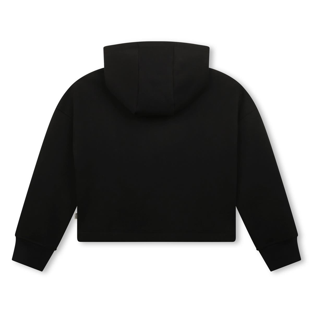 Girls Black Logo Cotton Sweatshirt
