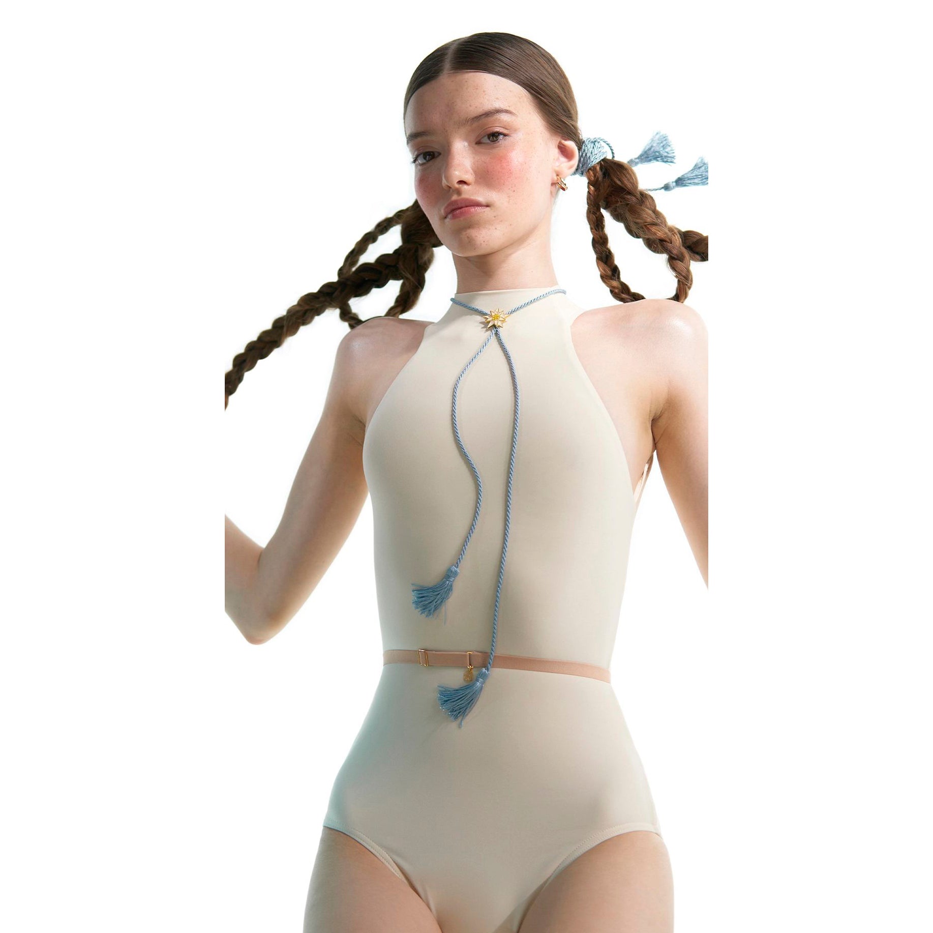 Girls White'JUNIOR CHOKER'Ballet Onesies(J201LE20VL/edelweiss)