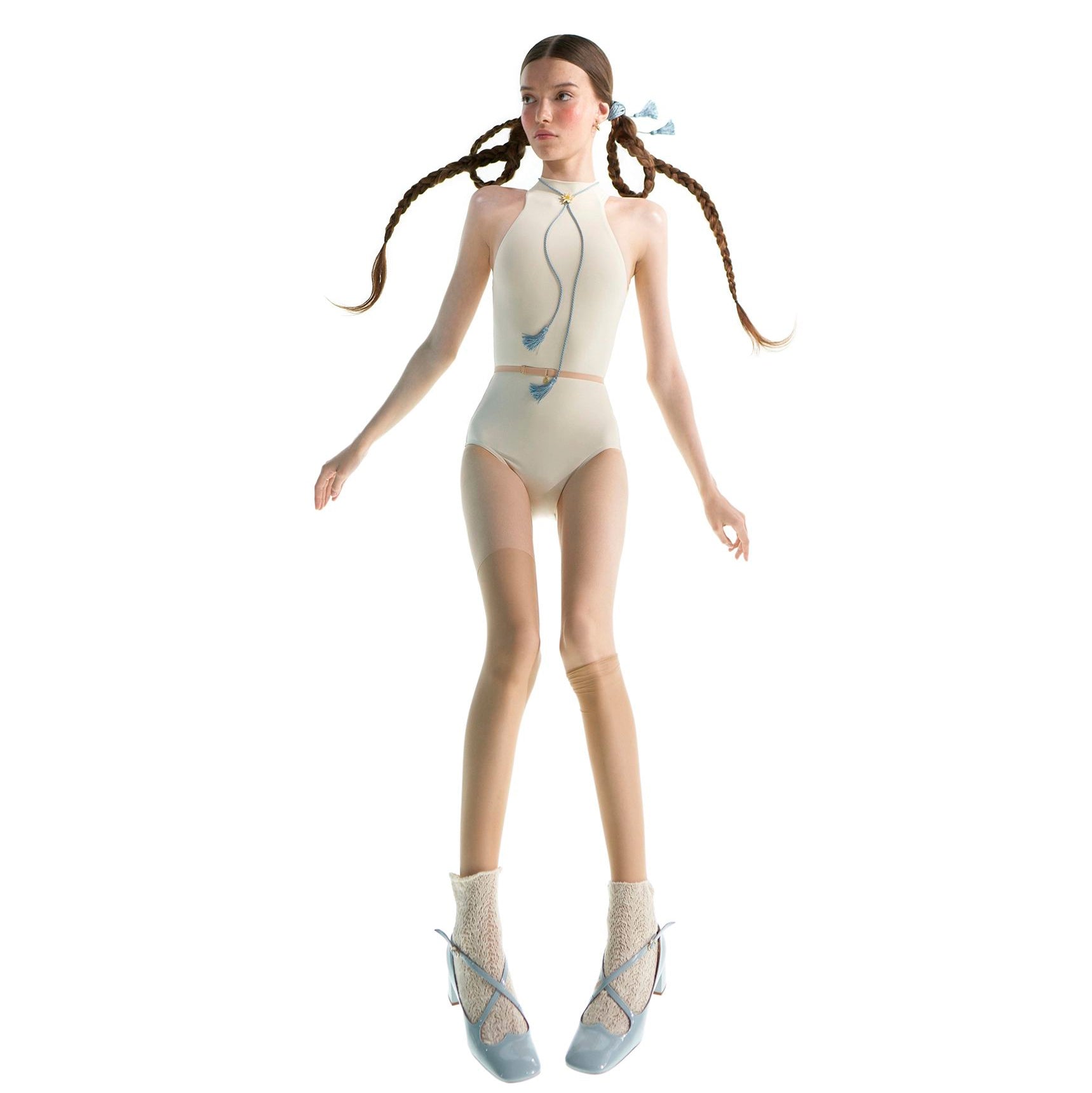 Girls White'JUNIOR CHOKER'Ballet Onesies(J201LE20VL/edelweiss)