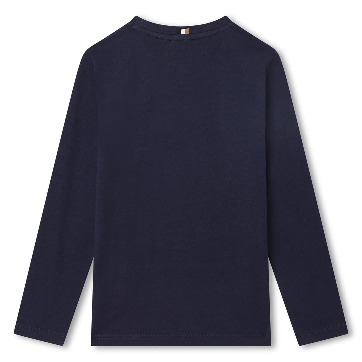 Boys Blue Logo Cotton T-Shirt