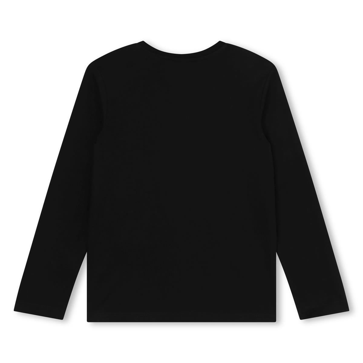Boys Black Logo Cotton T-Shirt