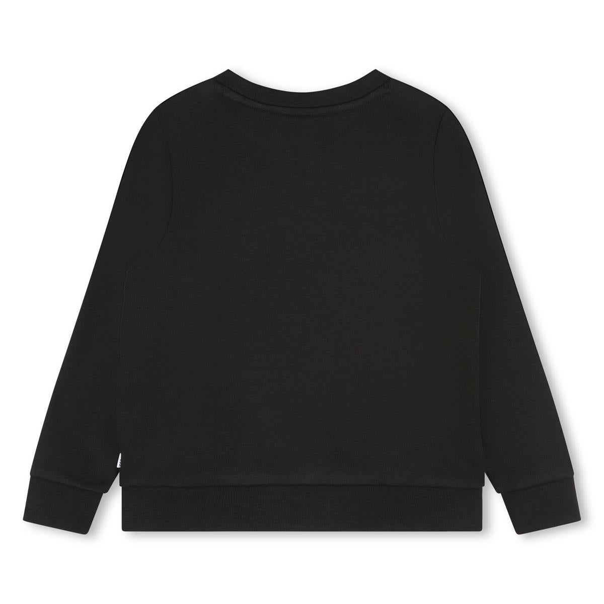 Boys Black Logo Cotton Sweatshirt