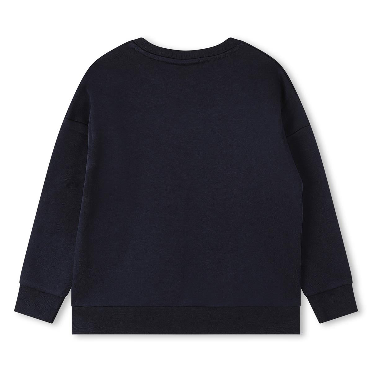 Boys Blue Logo Cotton Sweatshirt
