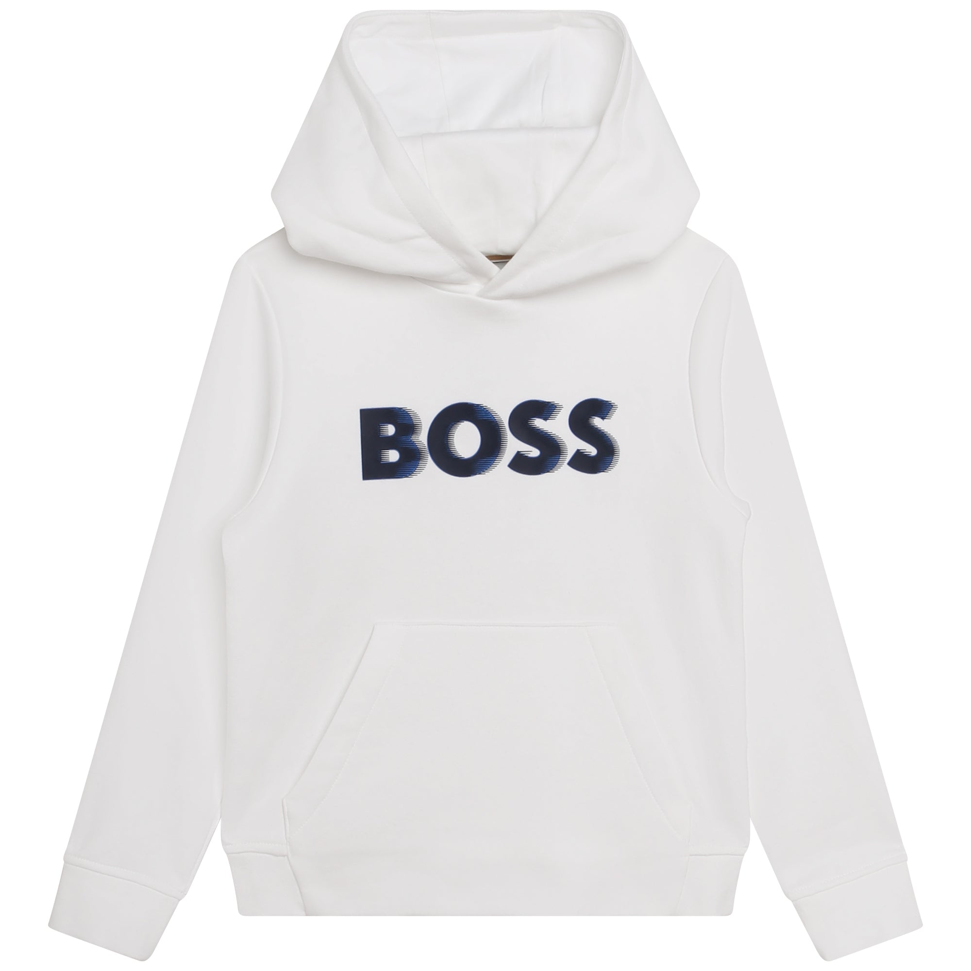 Boys White Hooded Cotton Sweatshirt